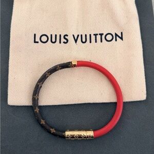 Louis Vuitton Red and Brown Monogram Bracelet